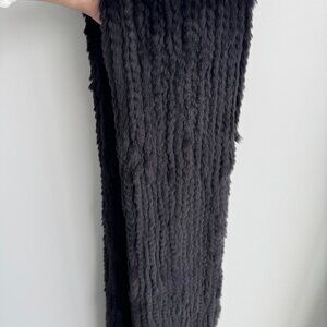 Genuine Rabbit Fur Scarf – Luxurious Double-Backed Winter Wrap, 74" Extra Thick